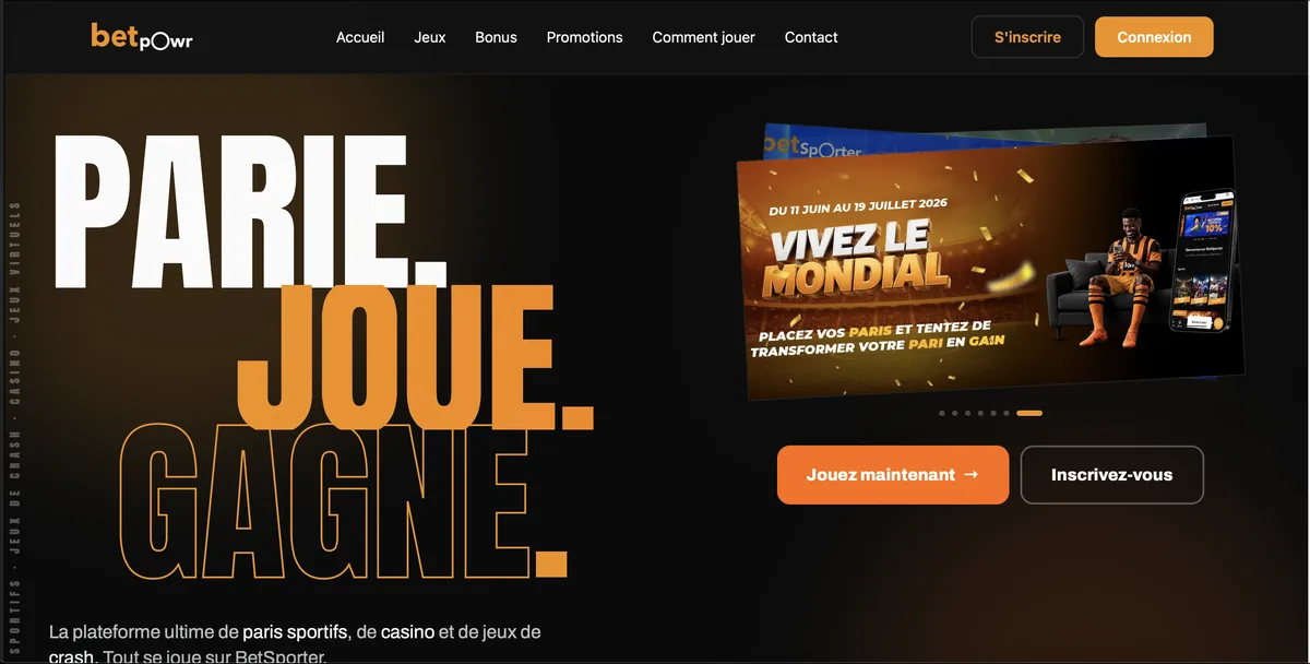Betpower — site vitrine éditorial redirigeant vers la plateforme Betsporter