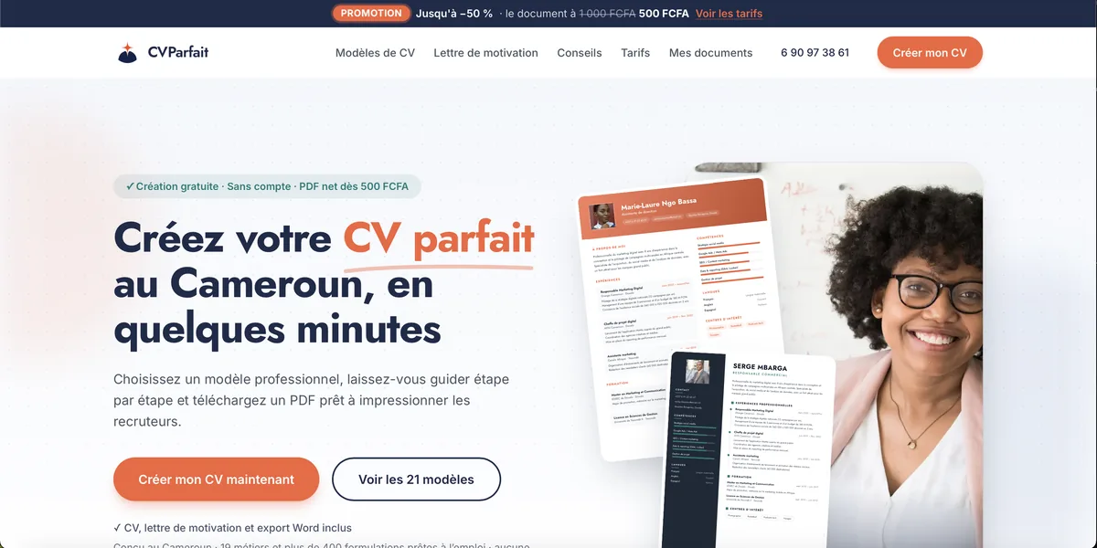 CV Cameroun — plateforme de création de CV et lettres de motivation