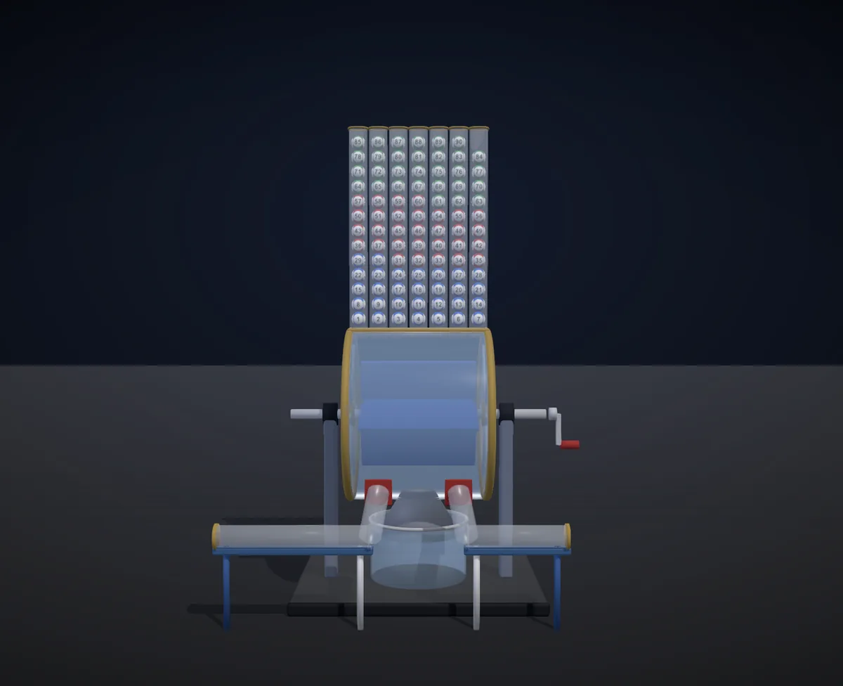 Loto Tambour — tambour de tirage modélisé sous Blender et animé en Three.js