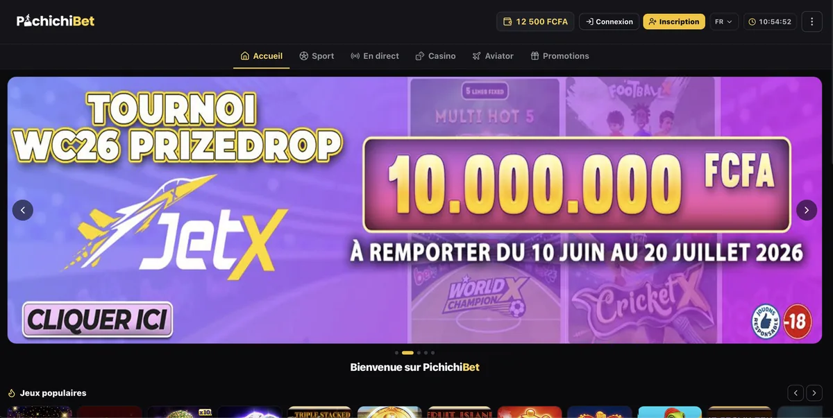 PichichiBet — interface front d'une plateforme de paris sportifs et casino en cours de développement